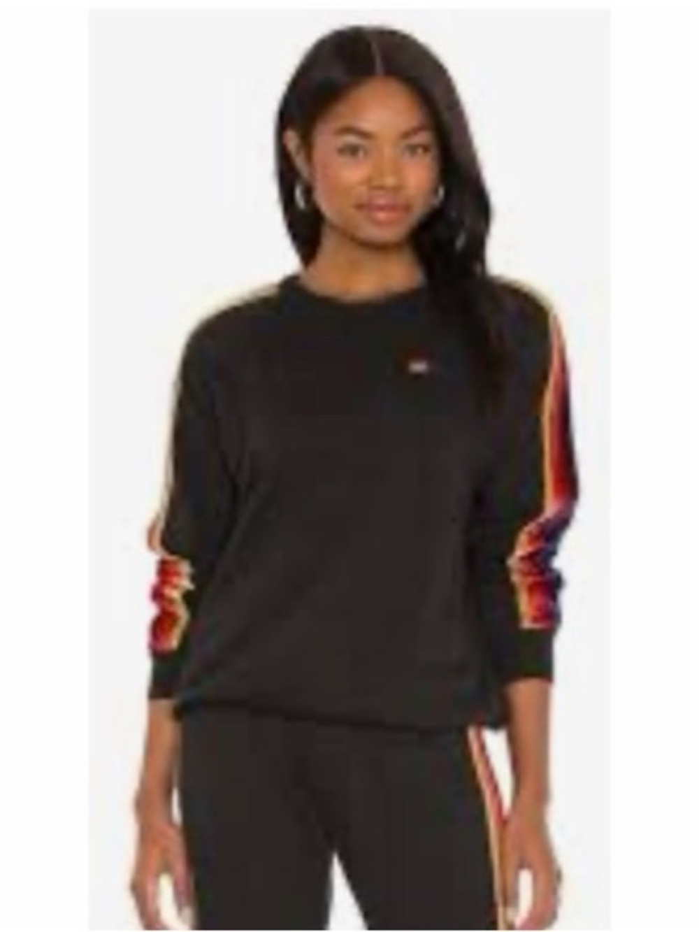 #1902 Aviator Nation Velvet Stripe Crewneck Sweatshirt Small